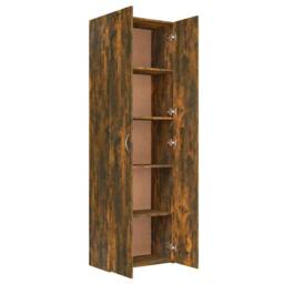 Berkfield Home Office Cabinet Smoked Oak 60x32x190 cm Engineered Wood in Brown - Size: 60 x 32 x 190 cm - thumbnail 6