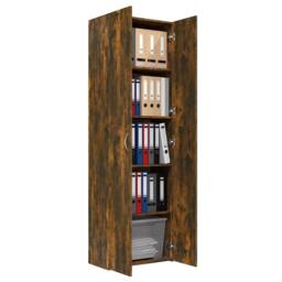 Berkfield Home Office Cabinet Smoked Oak 60x32x190 cm Engineered Wood in Brown - Size: 60 x 32 x 190 cm - thumbnail 4