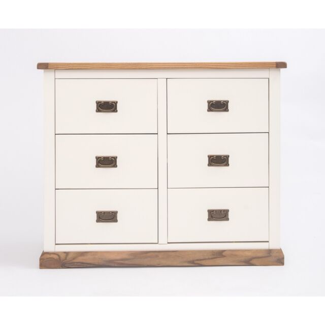 Cabinet Bits Tropea 6 Drawer Chest of Drawers Bras Drop Handle in Off-White - image 1