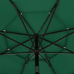 Berkfield Home 3-Tier Parasol with Aluminium Pole Green 3.5 m - thumbnail 5