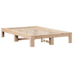 Berkfield Home Bed Frame without Mattress 120x190 cm Small Double Solid Wood Pine in Light Tan - thumbnail 3