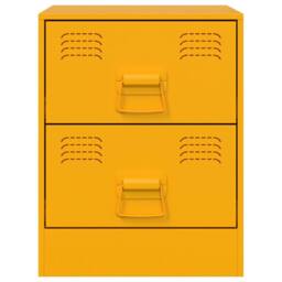Berkfield Home Bedside Cabinets 2 pcs Yellow 34.5x39x44 cm Steel - thumbnail 5