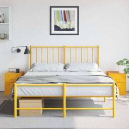 Berkfield Home Bedside Cabinets 2 pcs Yellow 34.5x39x44 cm Steel - thumbnail 2