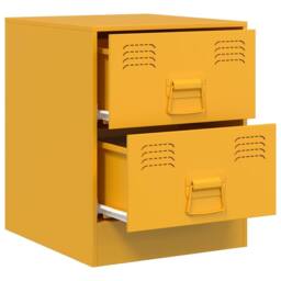 Berkfield Home Bedside Cabinets 2 pcs Yellow 34.5x39x44 cm Steel - thumbnail 7