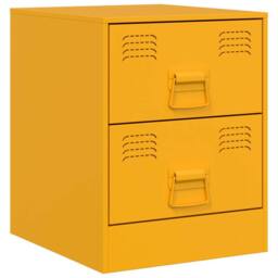 Berkfield Home Bedside Cabinets 2 pcs Yellow 34.5x39x44 cm Steel - thumbnail 6