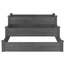 Berkfield Home Garden Raised Bed Grey 120x120x56 cm Solid Wood Fir - Size: 120 x 120 x 56 cm - thumbnail 4