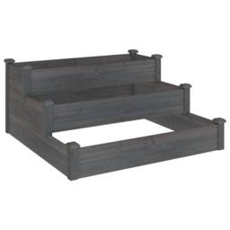 Berkfield Home Garden Raised Bed Grey 120x120x56 cm Solid Wood Fir - Size: 120 x 120 x 56 cm - thumbnail 1