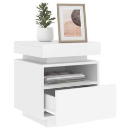 Berkfield Home Bedside Cabinets with LED Lights 2 pcs White 40x39x48.5 cm - thumbnail 4
