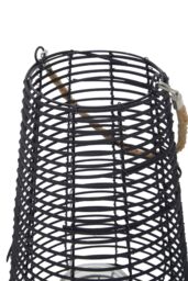 Orsina Lentigo Large Rattan Lantern in Black - thumbnail 4