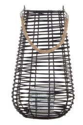 Orsina Lentigo Large Rattan Lantern in Black - thumbnail 2