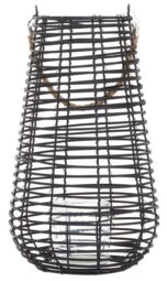 Orsina Lentigo Large Rattan Lantern in Black - thumbnail 6