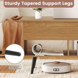 Gymax Lift Top Coffee Table Cocktail Table With Metal Legs & Shelves in Light Khaki - thumbnail 4