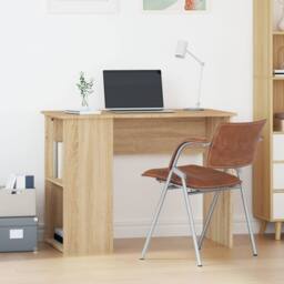 Berkfield Home Modern Desk Sonoma Oak 100x55x75 cm Engineered Wood in Light Oak - Size: 100 x 55 x 75 cm - thumbnail 2
