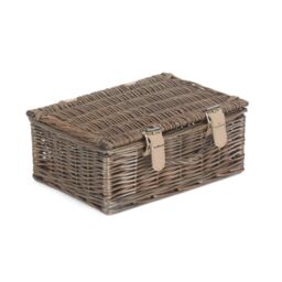 Red Hamper Wicker 25m Antique Wash Willow Handle Picnic Basket in Grey - thumbnail 2