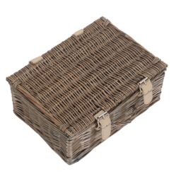 Red Hamper Wicker 25m Antique Wash Willow Handle Picnic Basket in Grey - thumbnail 4