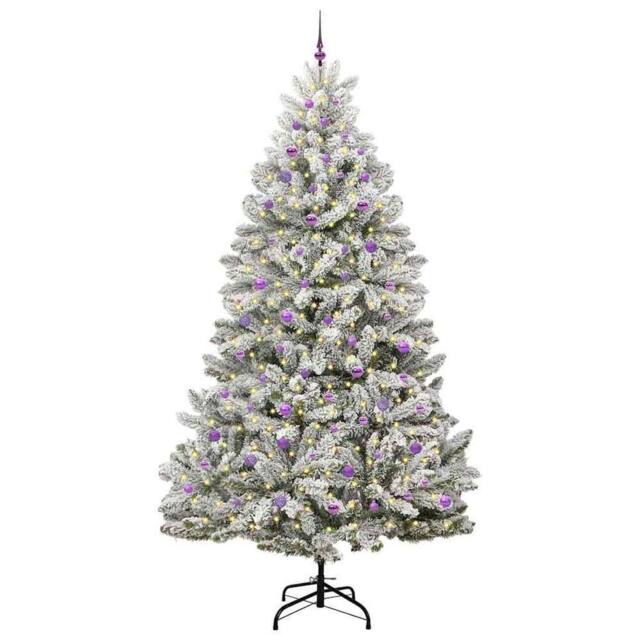 Berkfield Home Elegant Artificial Christmas Tree Green & White 270 cm PVC & Metal - image 1