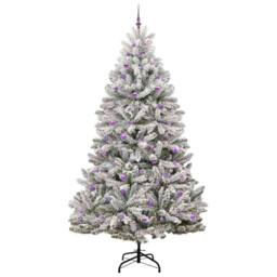 Berkfield Home Elegant Artificial Christmas Tree Green & White 270 cm PVC & Metal - thumbnail 4