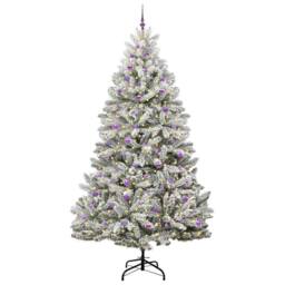 Berkfield Home Elegant Artificial Christmas Tree Green & White 270 cm PVC & Metal - thumbnail 1