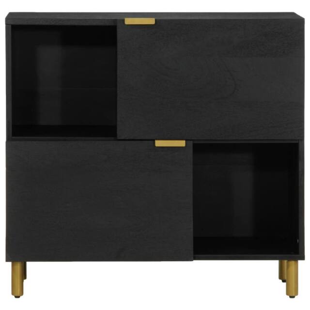 Berkfield Home Sideboard Black 80x33x75 cm Engineered Wood - Size: 80 x 33 x 75 cm - image 1