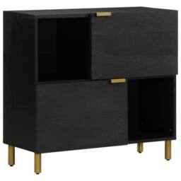Berkfield Home Sideboard Black 80x33x75 cm Engineered Wood - Size: 80 x 33 x 75 cm - thumbnail 2