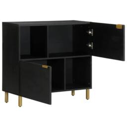 Berkfield Home Sideboard Black 80x33x75 cm Engineered Wood - Size: 80 x 33 x 75 cm - thumbnail 3