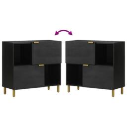 Berkfield Home Sideboard Black 80x33x75 cm Engineered Wood - Size: 80 x 33 x 75 cm - thumbnail 6