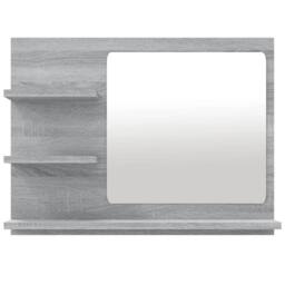 Berkfield Home Practical Bathroom Mirror Grey Sonoma 60x10.5x45 cm Engineered Wood