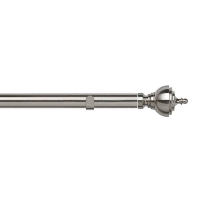 New Edge Blinds 28mm Fixed Length Metal Eyelet Curtain Pole Set - Vienna Finial in Silver - Size: 360 cm - image 1
