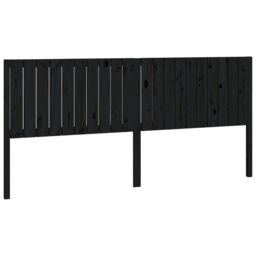 Berkfield Home Bed Headboard Black 205.5x4x100 cm Solid Wood Pine - thumbnail 2