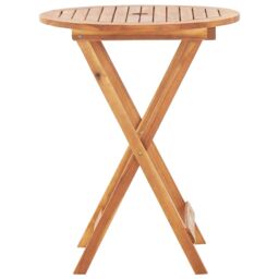 Berkfield Home Folding Garden Table 60x75 cm Solid Acacia Wood in Brown - thumbnail 2