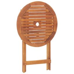 Berkfield Home Folding Garden Table 60x75 cm Solid Acacia Wood in Brown - thumbnail 4