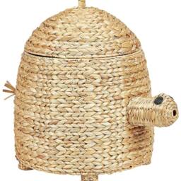 Wyld and Coco Wicker Turtle Hamper With Lid - Natural Water Hyacinth - thumbnail 2