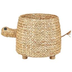 Wyld and Coco Wicker Turtle Hamper With Lid - Natural Water Hyacinth - thumbnail 5