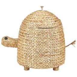 Wyld and Coco Wicker Turtle Hamper With Lid - Natural Water Hyacinth - thumbnail 3