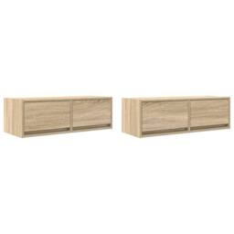 Berkfield Home TV Cabinets 2 pcs Sonoma Oak 80x31x25.5 cm Engineered Wood in Light Tan - thumbnail 3
