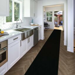 runrug Hallway Carpet Runner Rug - Soft & Comfy, 9mm - 'Plain' in Black - Size: 60 cm x 180 cm - thumbnail 4