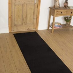 runrug Hallway Carpet Runner Rug - Soft & Comfy, 9mm - 'Plain' in Black - Size: 60 cm x 180 cm - thumbnail 5