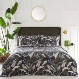 Portfolio Home Olive Botanicals Floral Duvet Cover Set With Pillow Case in Green - Size: Single