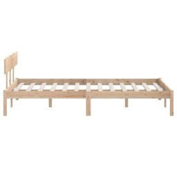 Berkfield Home Bed Frame Solid Wood Pine 140x200 cm in Brown - thumbnail 5