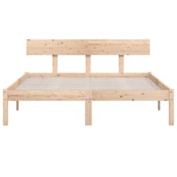 Berkfield Home Bed Frame Solid Wood Pine 140x200 cm in Brown - thumbnail 4