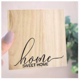 Amaya Rose Ltd Home Sweet Home Solid Wood Freestanding Plaque. Wooden Shelf Décor in Beige - thumbnail 3