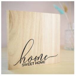 Amaya Rose Ltd Home Sweet Home Solid Wood Freestanding Plaque. Wooden Shelf Décor in Beige - thumbnail 4