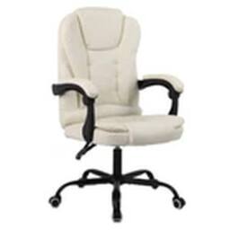 EONLION Reclining Office Chair Faux Leather Adjustable Seat Beige