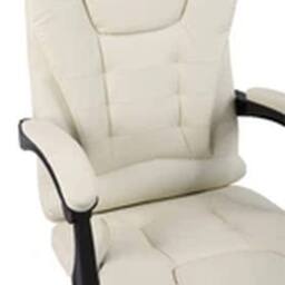 EONLION Reclining Office Chair Faux Leather Adjustable Seat Beige - thumbnail 2