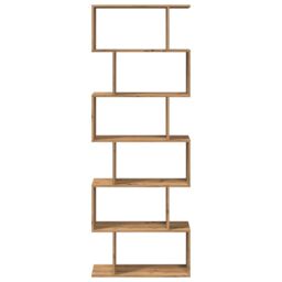 Berkfield Home Room Divider Bookcase 6-Tier Artisan Oak 70x24x193 cm Engineered Wood in Brown - Size: 70 x 24 x 193 cm - thumbnail 5