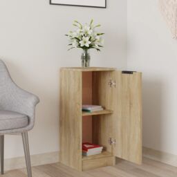 Berkfield Home Sideboard Sonoma Oak 30x30x70 cm Engineered Wood in Brown - Size: 30 x 30 x 70 cm - thumbnail 3