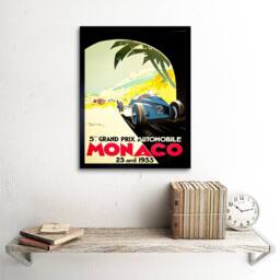 "Wee Blue Coo Sport Motor Race Grand Prix Monaco Monte Carlo Framed Wall Art Print - Size: W12"" x H16""" - thumbnail 2