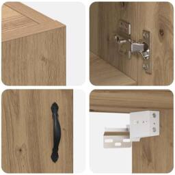 Berkfield Home Wall Cabinet Artisan oak 60 x 31 x 60 cm Engineered wood in Brown - thumbnail 9