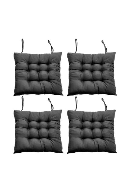Living and Home 4Pcs Soft Thicken Tatami Seat Cushion in Black - image 1