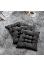 Living and Home 4Pcs Soft Thicken Tatami Seat Cushion in Black - thumbnail 4